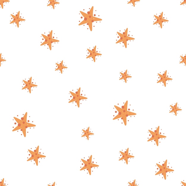 Vector seamless kids pattern with stars in boho colors