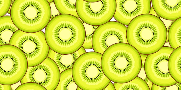 Vettore reticolo di vettore di kiwi senza soluzione di continuità. sfondo di cibo minimalista. texture ripetibile di vitamine
