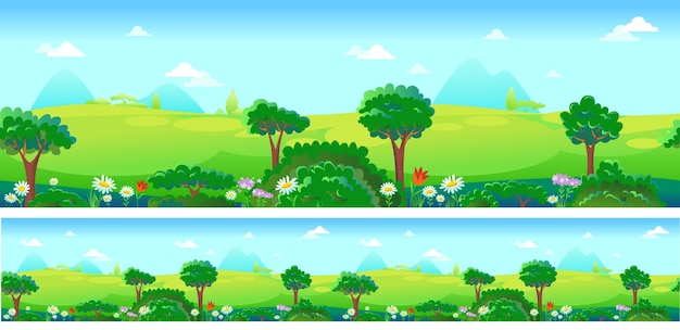 Vector seamless landscape