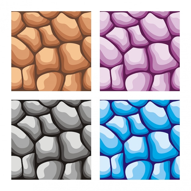 seamless layered of rock tile set