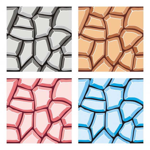 seamless layered of rock tile set