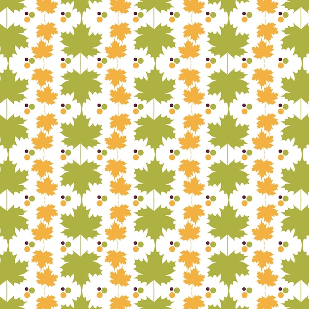 Seamless Leaf Pattern Design Vector Illustration