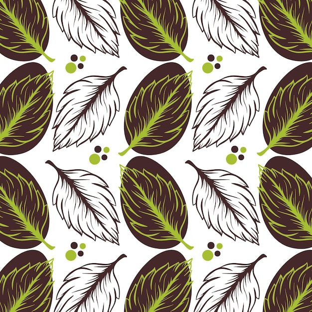 Seamless leaf pattern design vector illustration