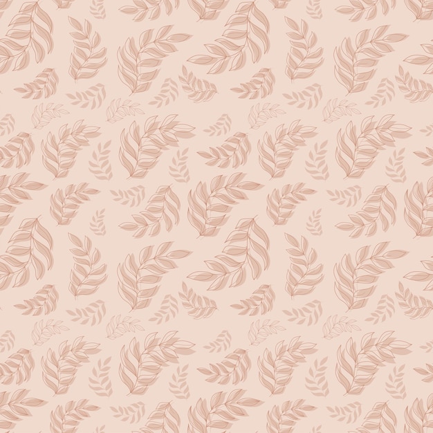 シームレスな葉のパターン手描き