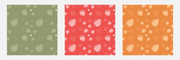 Seamless Leaf Pattern Hand Drawn