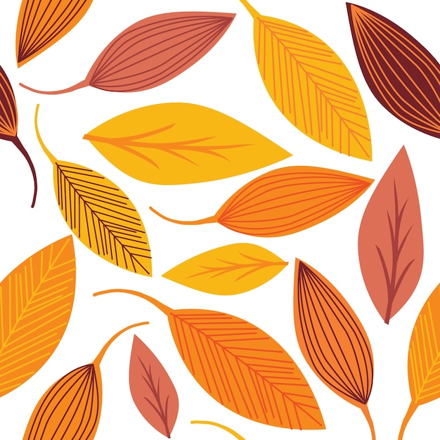 Seamless leaves for autumn design background vector illustration