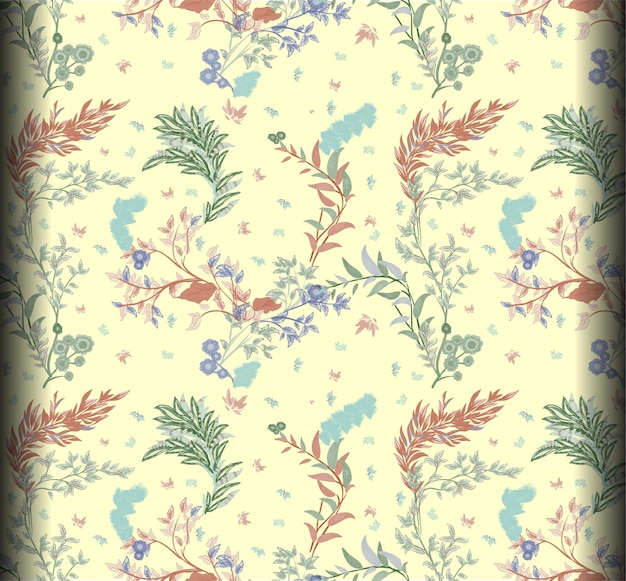seamless leaves floral print