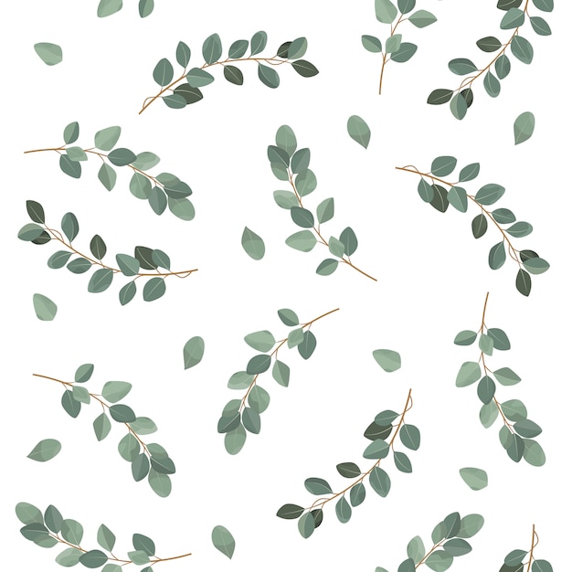 Vector seamless leaves pattern.