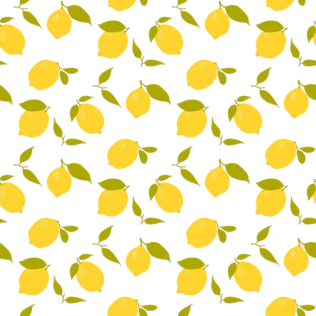 Vector seamless lemon pattern background