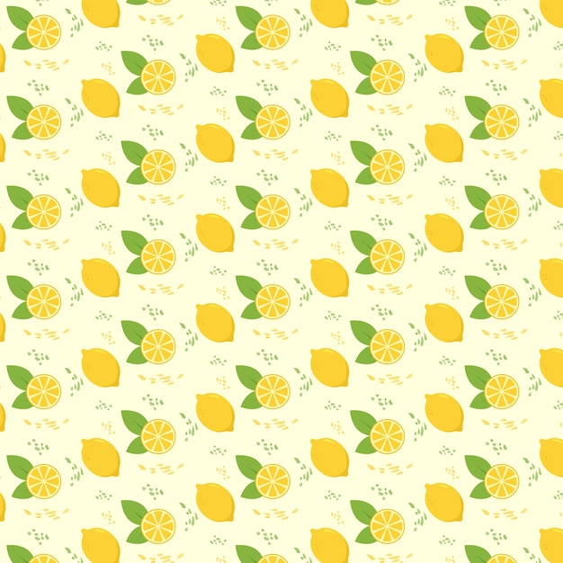 Vector seamless lemon pattern vector illustration