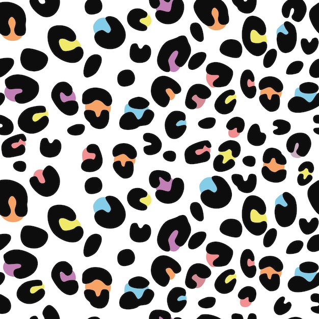 Vector seamless leopard pattern on white packground.