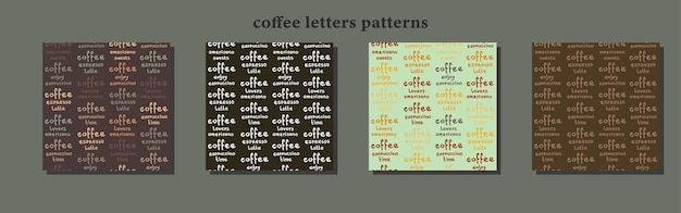 Бесшовный векторный рисунок букв Ручной рисунок слов для кофе
