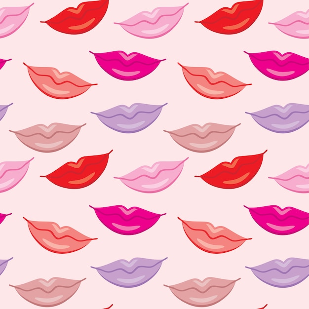 Vector seamless lips pattern