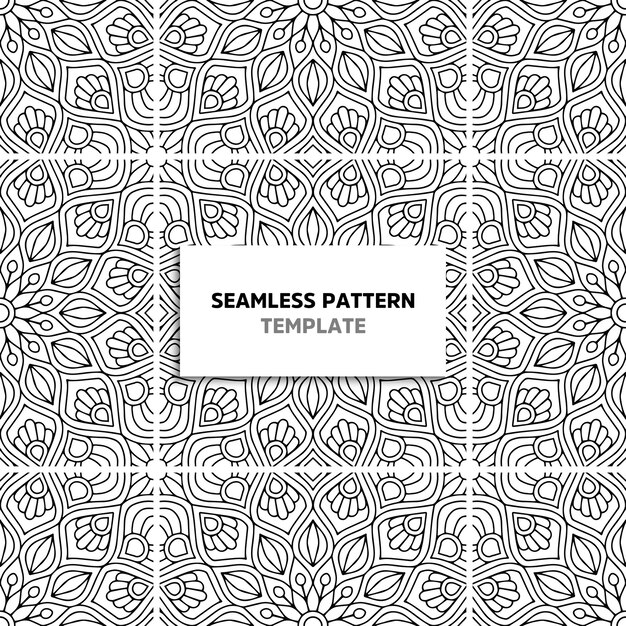 Seamless mandala black color pattern