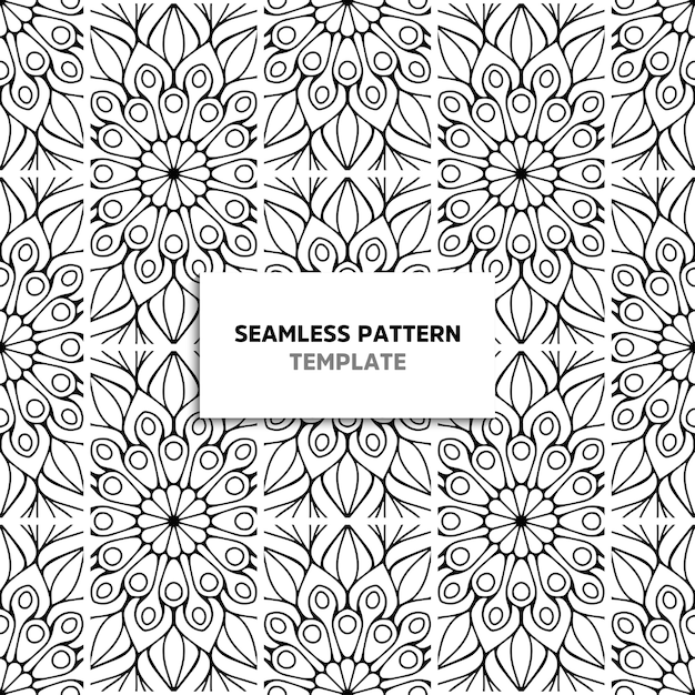 Seamless mandala black color pattern