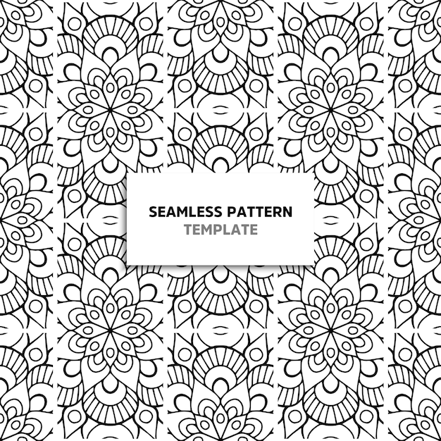 Seamless mandala black color pattern