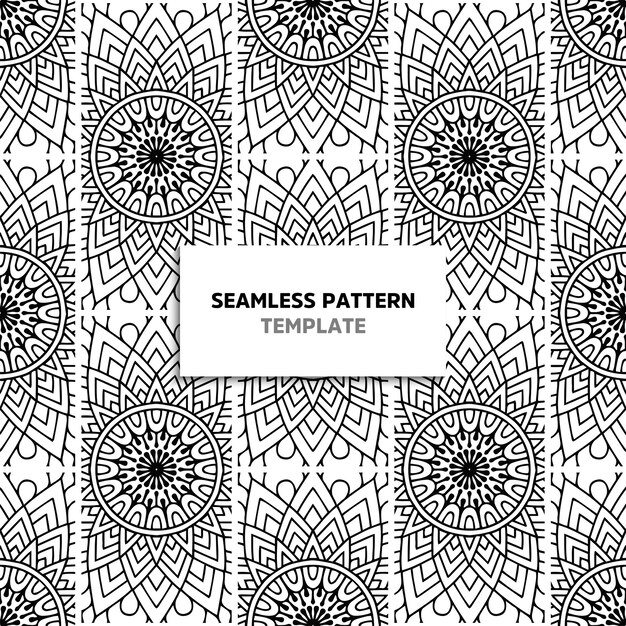 Seamless mandala black color pattern