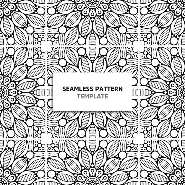 Seamless mandala black color pattern