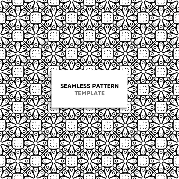 Seamless mandala black color pattern