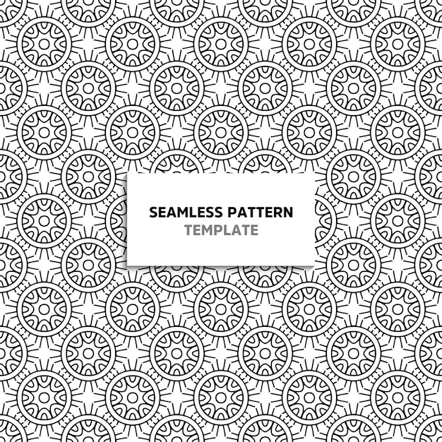 Seamless mandala black color pattern