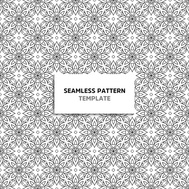 Seamless mandala black color pattern