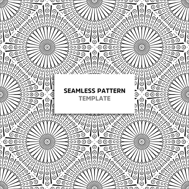 Seamless mandala black color pattern