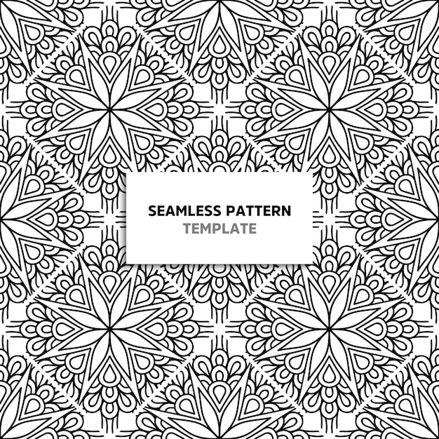 Seamless mandala black color pattern