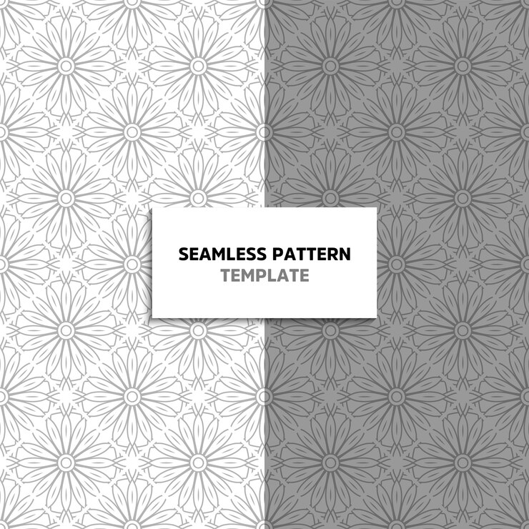 Vector seamless mandala black color pattern
