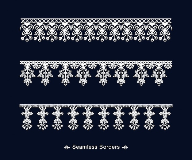 Seamless mandala border design high details