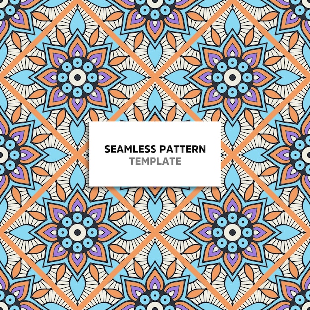 Vector seamless mandala color pattern