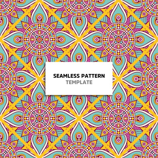 Vector seamless mandala color pattern