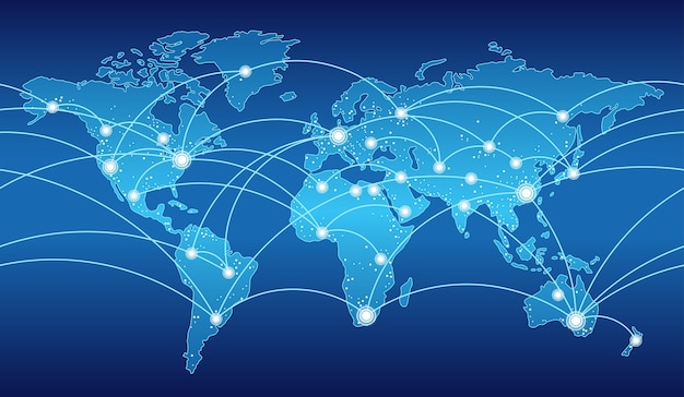 Vector seamless map of the global network system