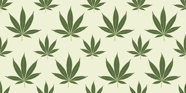 Seamless marijuana background with geometric leaves pattern