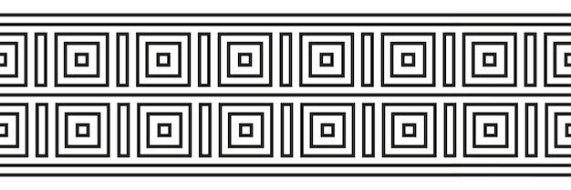 Seamless meander patterns Greek meandros fret or key Ornament for Acient Greece style borders