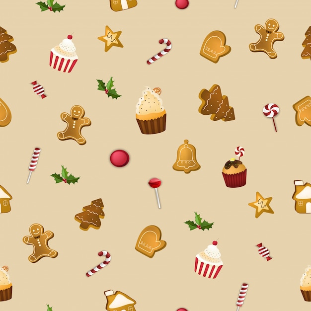 Seamless merry christmas pattern