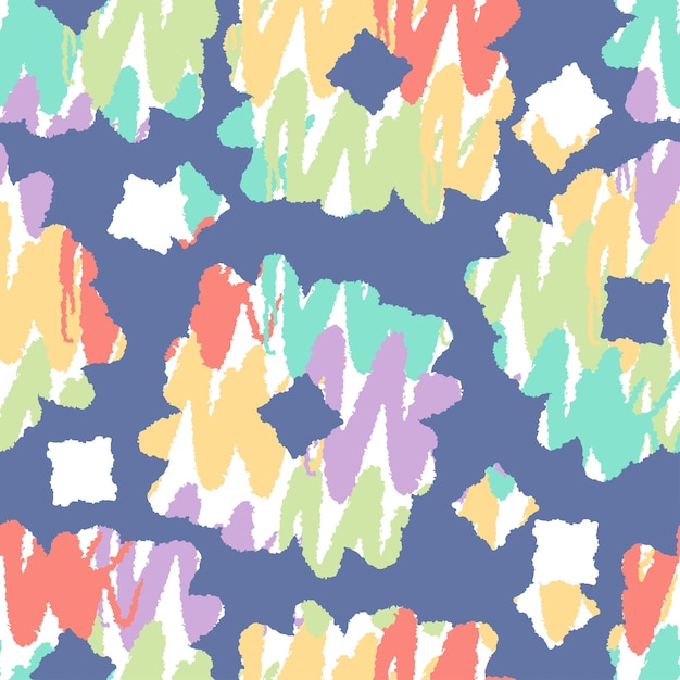 Seamless mixed rainbow flower pattern background