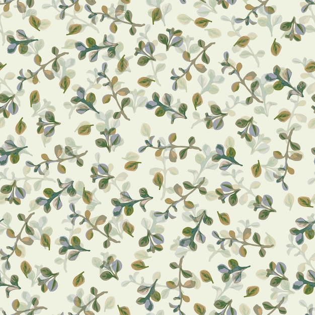 Seamless mixed tiny leaves pattern background greeting card or fabric