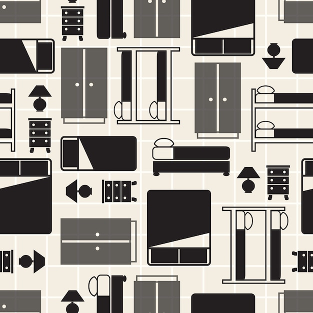 Mobili monocromatici senza soluzione di continuità dal modello della camera da letto