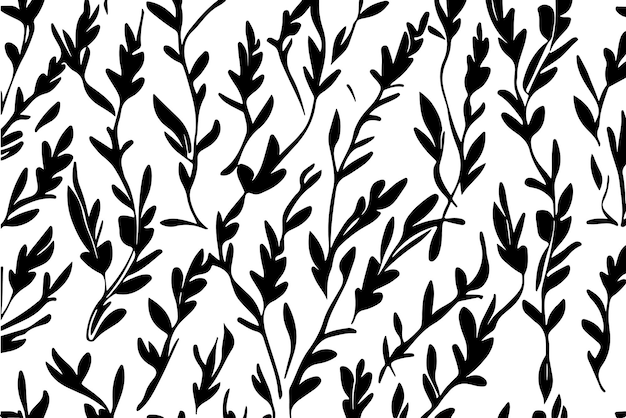 원활한 흑백 나뭇잎 패턴