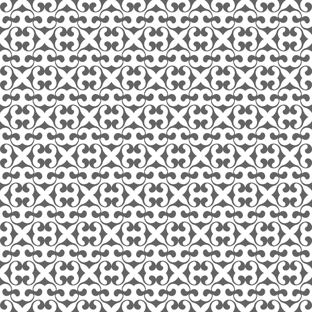 아랍어 스타일의 원활한 흑백 패턴