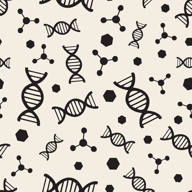 Vector seamless monochrome science with cell pattern background