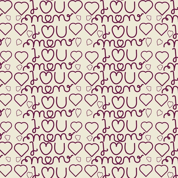 Вектор Бесшовный узор на день матери счастливый подарок на день матери бесшовный образец слова текстильная ткань