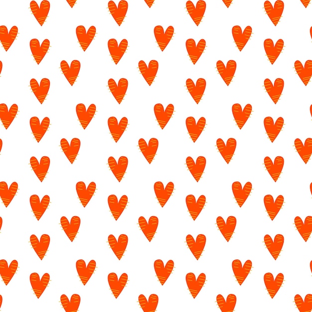 Seamless pattern multicolore cuori rossi san valentino festa di nozze illustrazione vettoriale