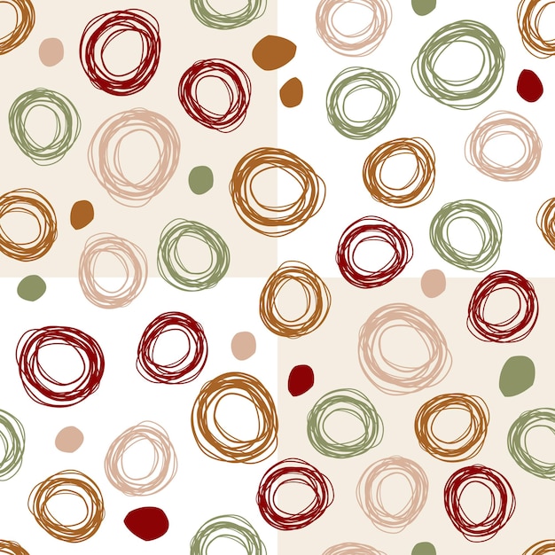 SEAMLESS MULTICOLOUR PATTERN BACKGROUND WITH DOODLE HAND DRAW POLKA DOT