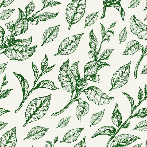 seamless nature pattern Vintage floral illustration with leaf and flowers