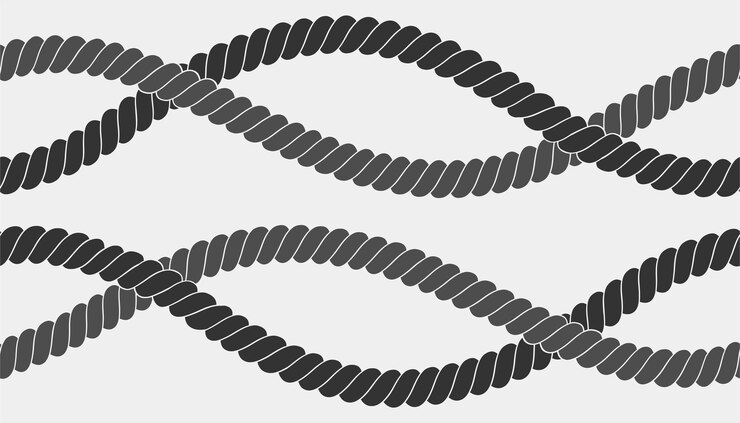 Vector seamless nautical rope pattern