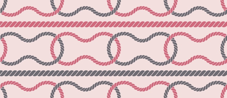Vector seamless nautical rope pattern