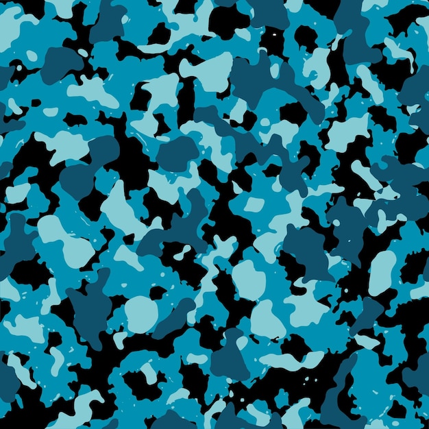 Seamless neon dark blue fashion camouflage pattern vector