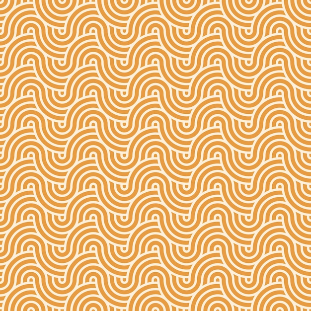 Vector seamless orange geometric japanese circles pattern