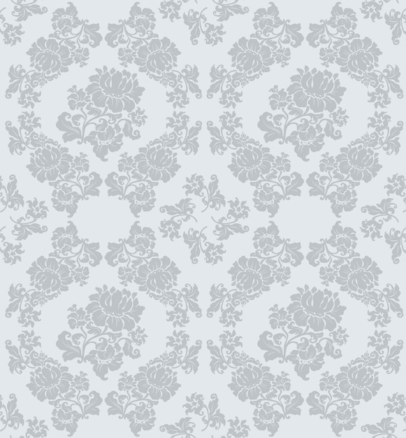 Seamless ornament floral, the gray